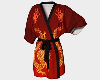 Ancient Dragon Kimono Set Shorts Dojo Robe Man's Long Sleeve Pajamas ...