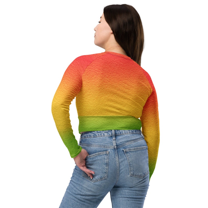 Rasta Colour Cotton Crop Top Backless main image 0