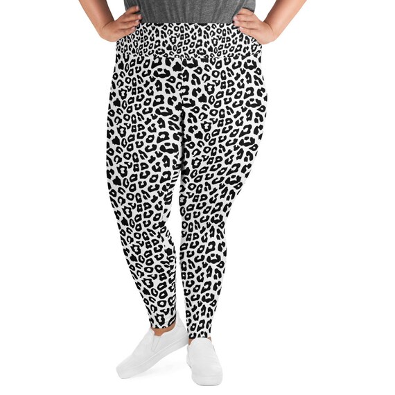 Snow Leopard Plus Size Leggings, Cheetah Print Leggings, High Waist Yoga  Leggings for Women, Animal Print, Gym Workout 