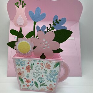 All Occasion Teacup Flower Card-Birthday Card-All Occasion Card-3D-Handmade-Free Shipping