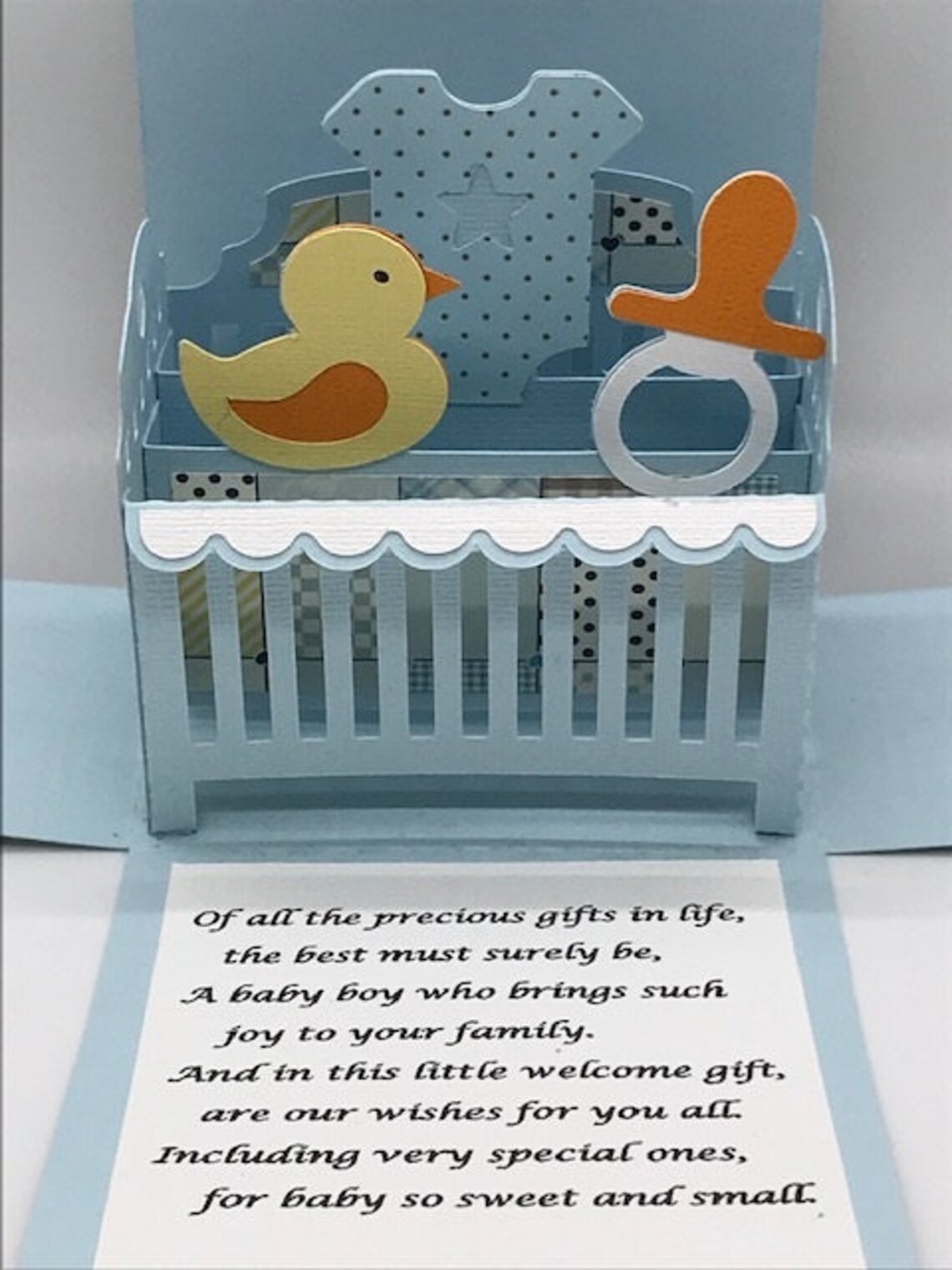 Baby Boy Crib CardExploding BoxHandmadePopupBox Etsy