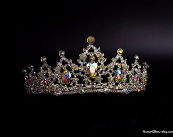 Corona de tiara nupcial, corona de hojas y flores de diamantes de imitación, corona de disfraz de princesa, corona de tiara de novia, corona de tiara plateada, accesorios para el cabello de boda.