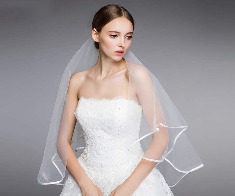 off white bridal veils