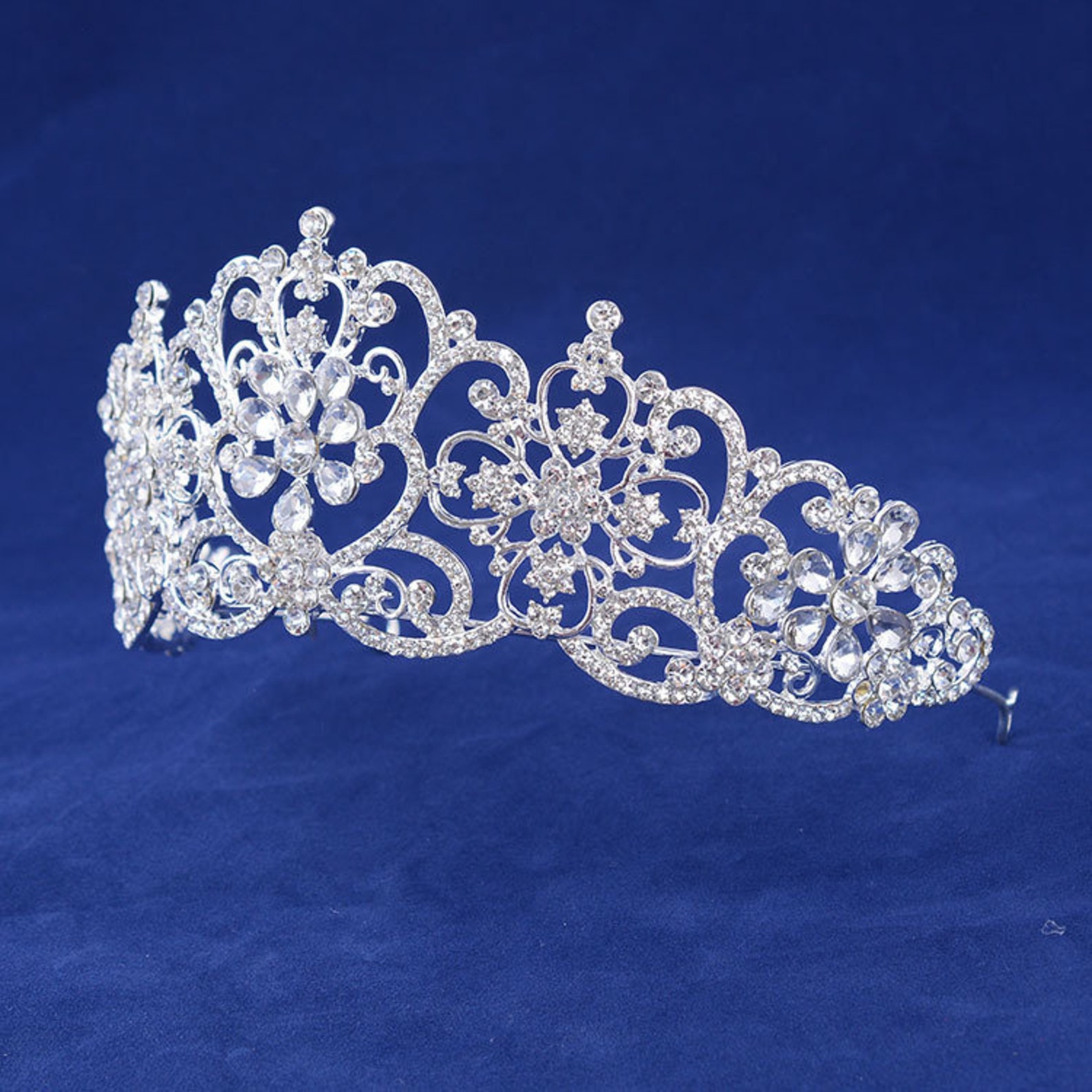 Bridal Tiara Crown Rhinestones Crown Princess Bride Crown Etsy