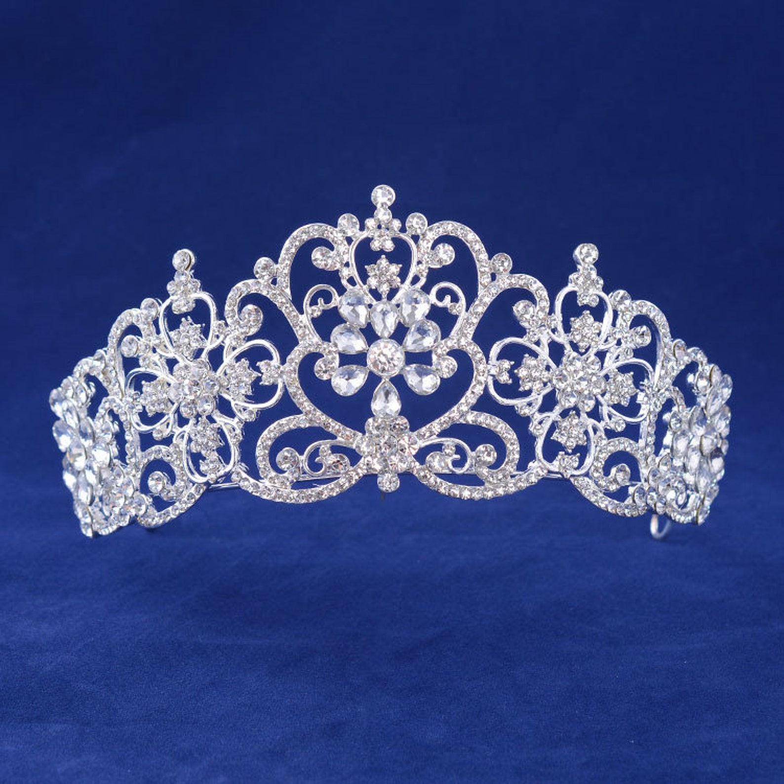 Bridal Tiara Crown Rhinestones Crown Princess Bride Crown Etsy