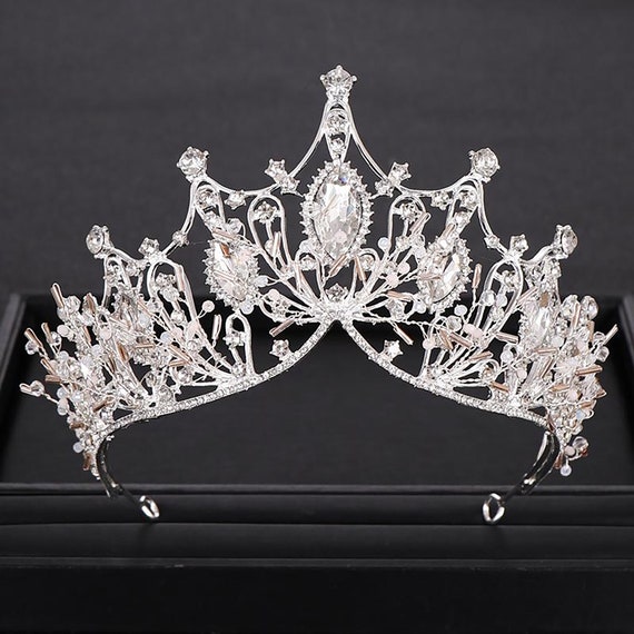Bridal Tiara Crown Princess Bride Crown Rhinestones Wedding Etsy