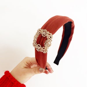 Laura Elizibeth Red MILAN embellished headband image 1