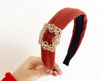 Laura Elizibeth Red MILAN embellished headband