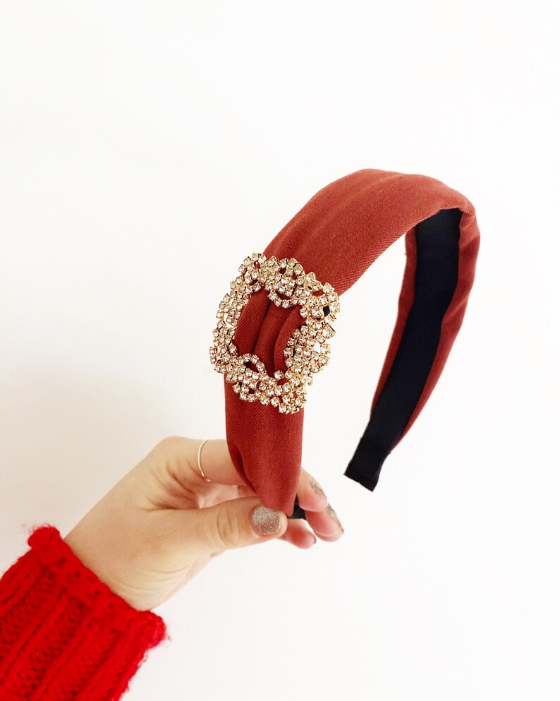 Laura Elizibeth Red MILAN embellished headband image 1