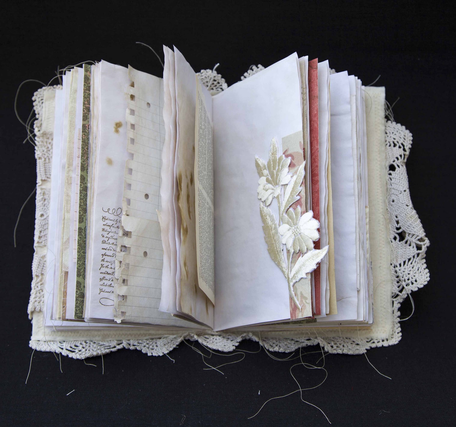 Handmade Fabric Covered Junk Journal With Vintage Lace Cover Etsy