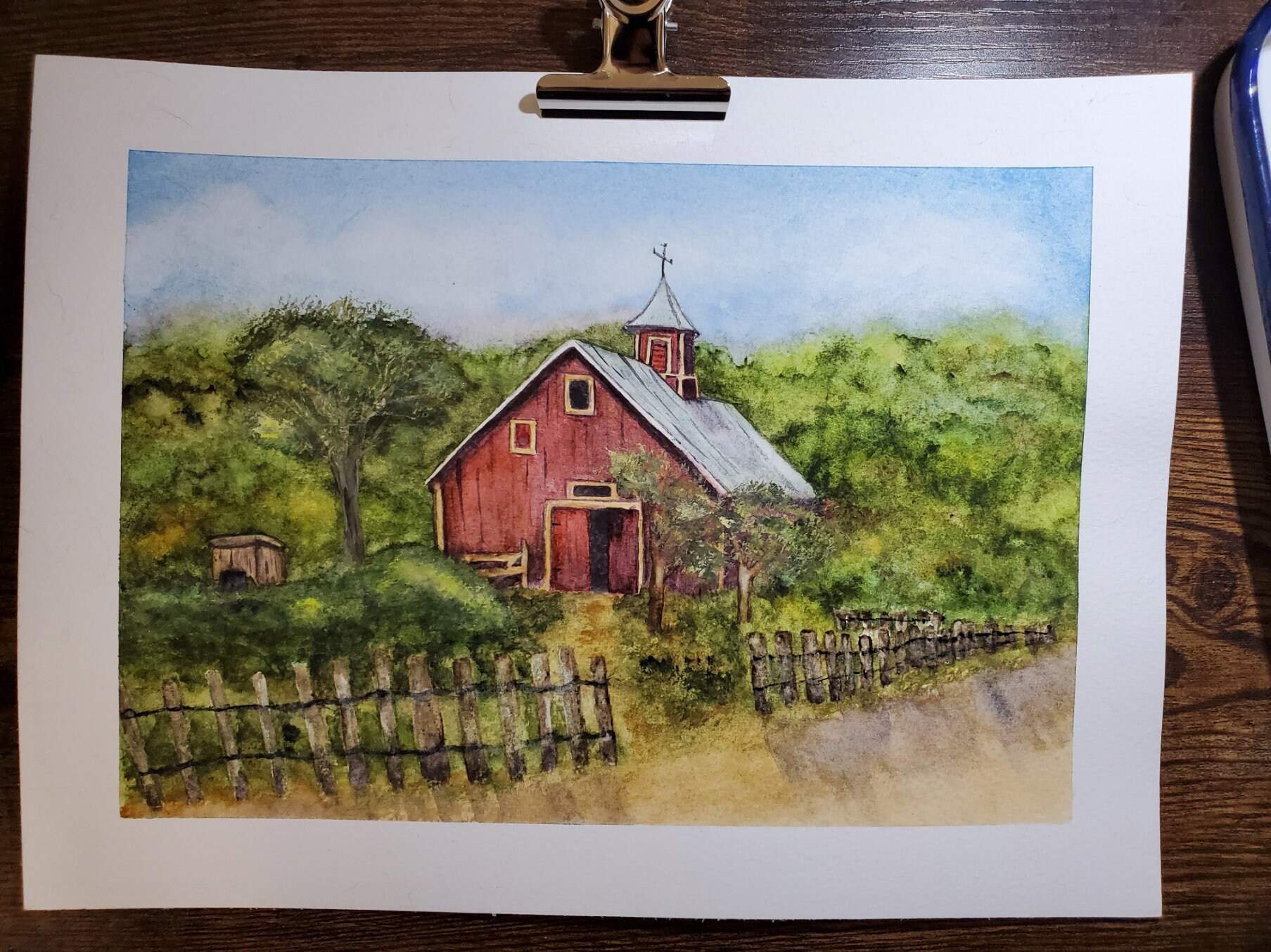 Old Red Barn - Watercolor Print - Country House Chic - Etsy
