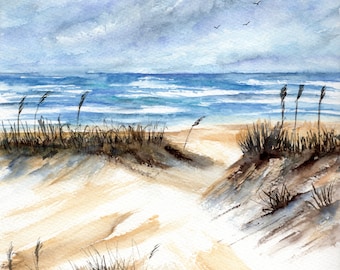 Path to Paradise - Watercolor Print - Beach House Chic