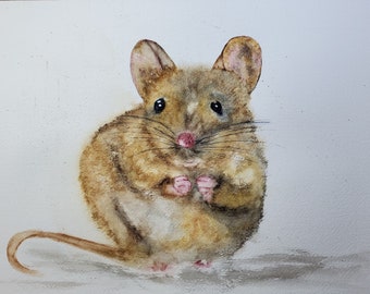 Julius Cheeser- Watercolor Print -Field Mouse - Wildlife