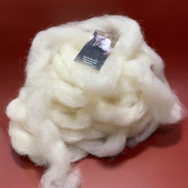 White Bluefaced Leicester wool combed top