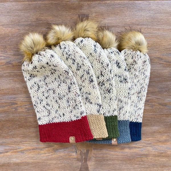 The Reversable Classic Beanie With Removable Pom