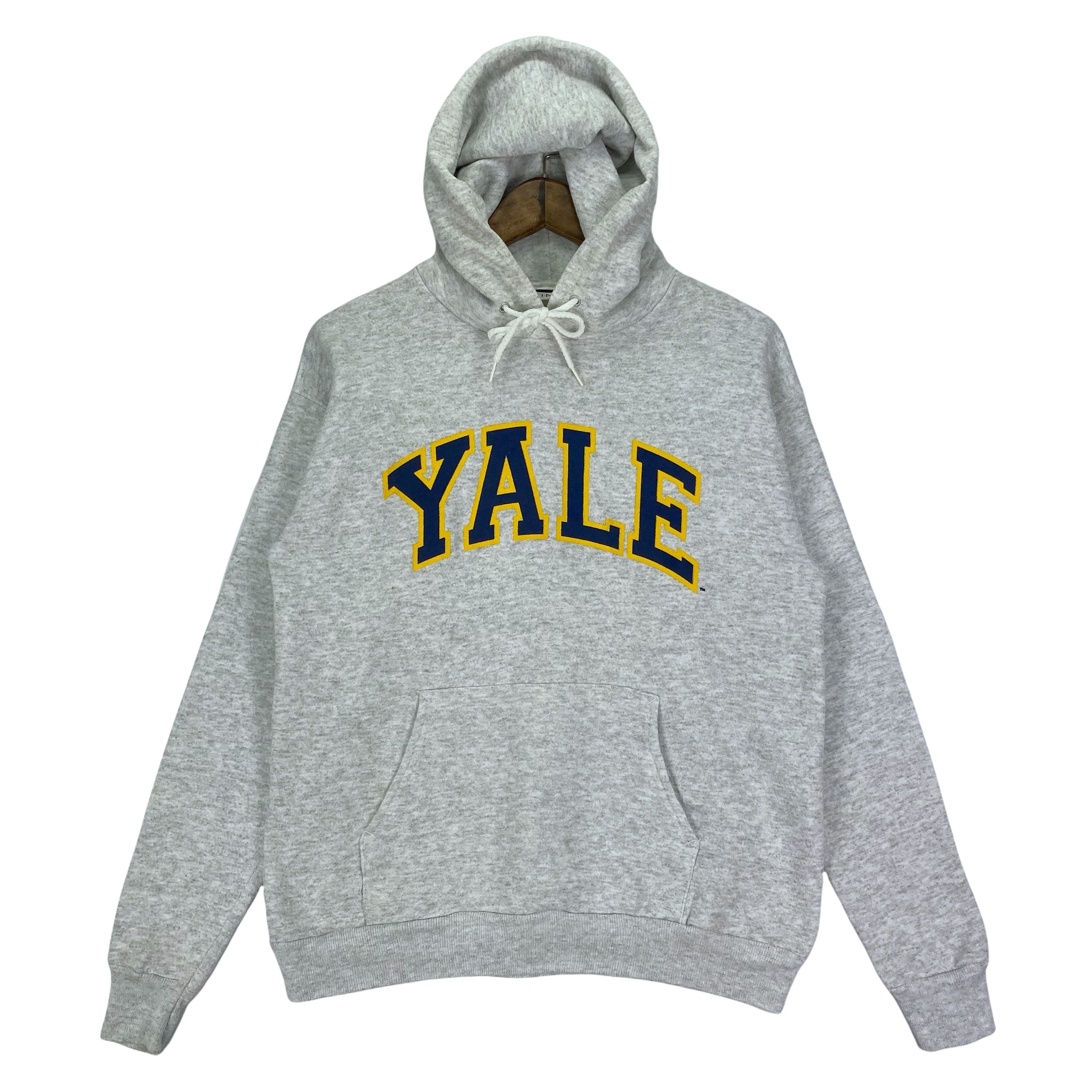 Vintage 90s Yale University Sweater Hoodie Grey Big Logo Made in USA Pullover Jumper Size M Etsy