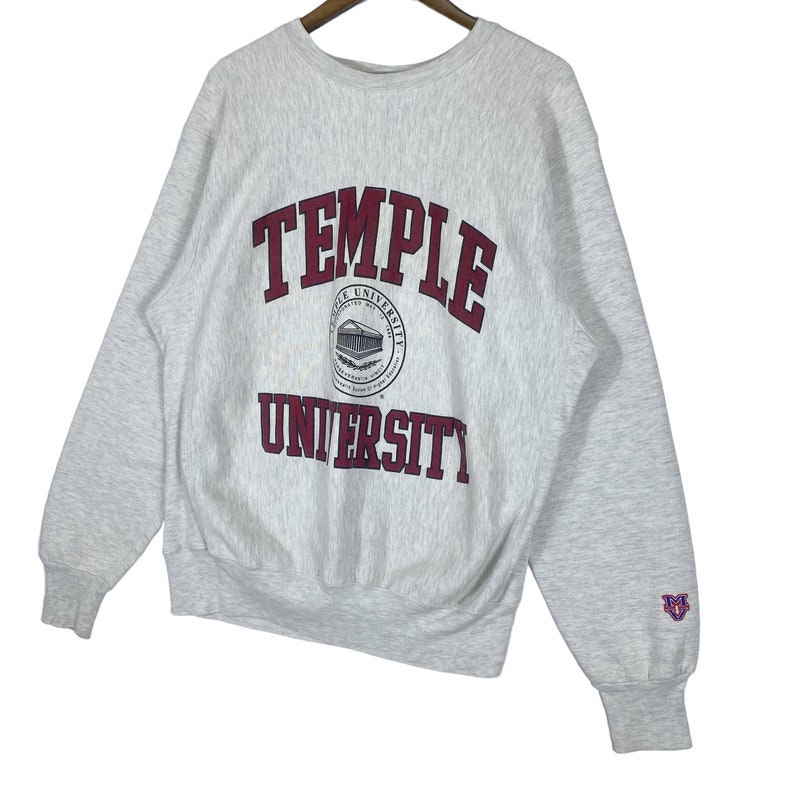 Vintage 90s Temple University MV Sport Pro Weave Sweatshirt Etsy