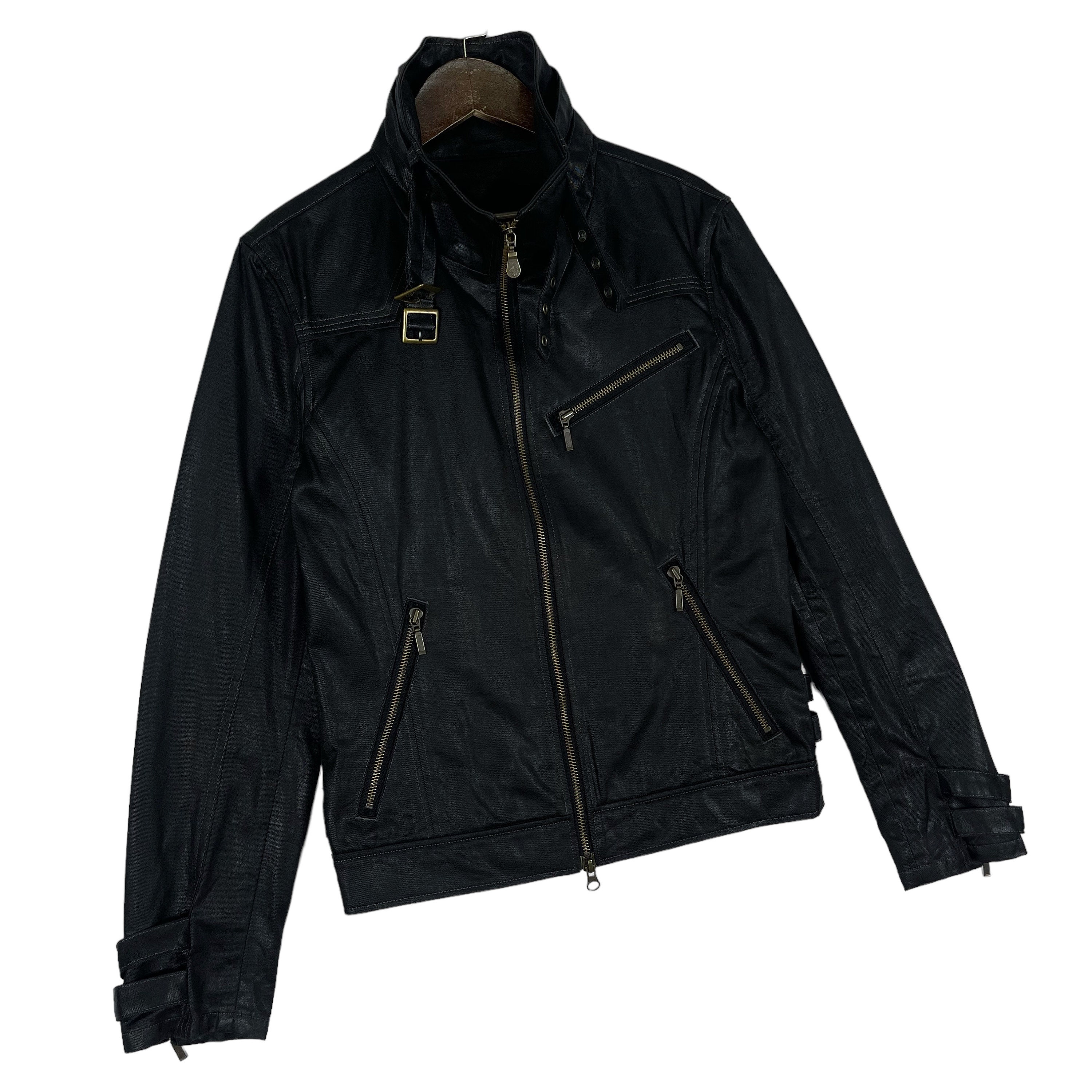 00s archive TORNADO MART leather jacket goatskin black W49cm