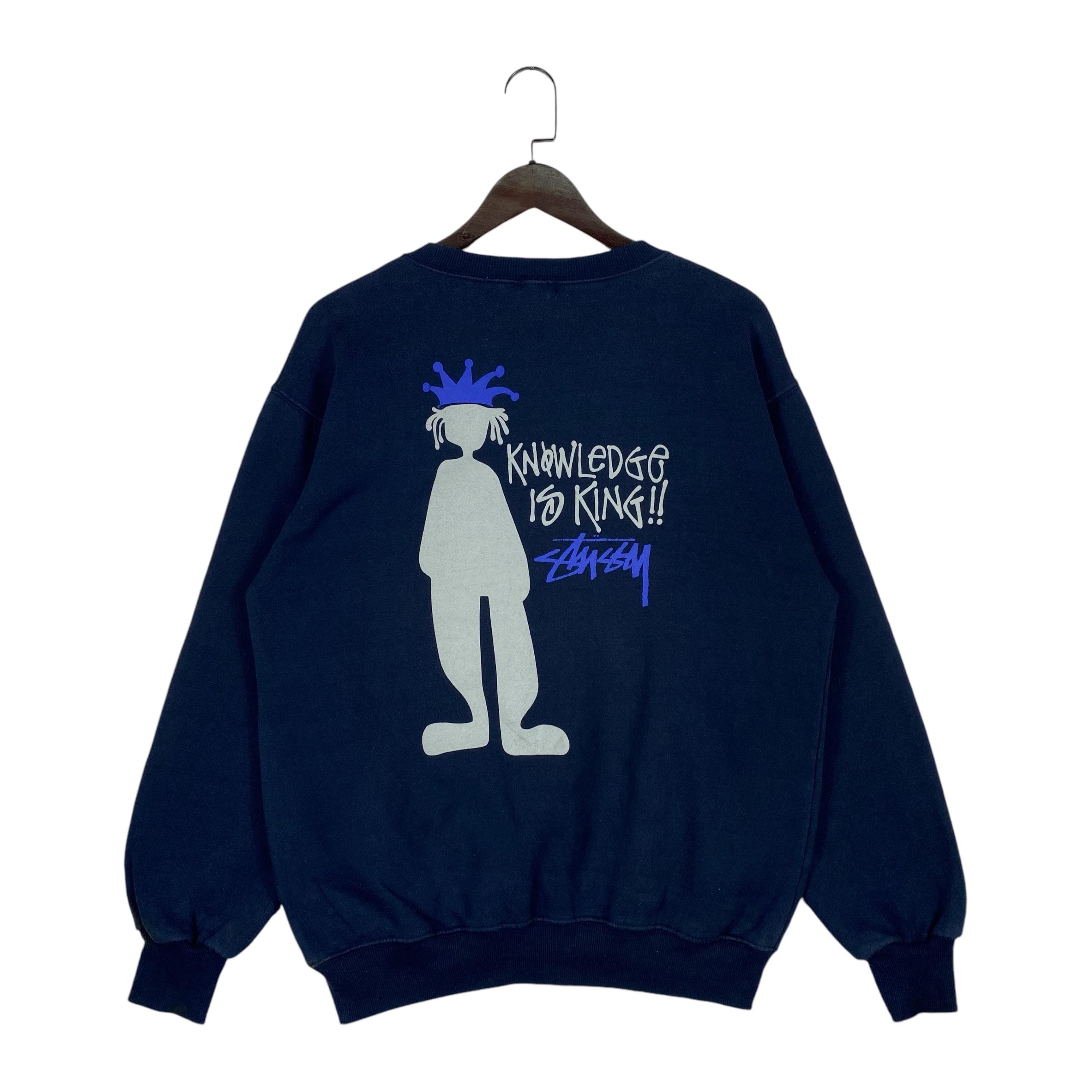 Vintage 90s Stussy Knowledge is King Sweatshirt Crewneck Big