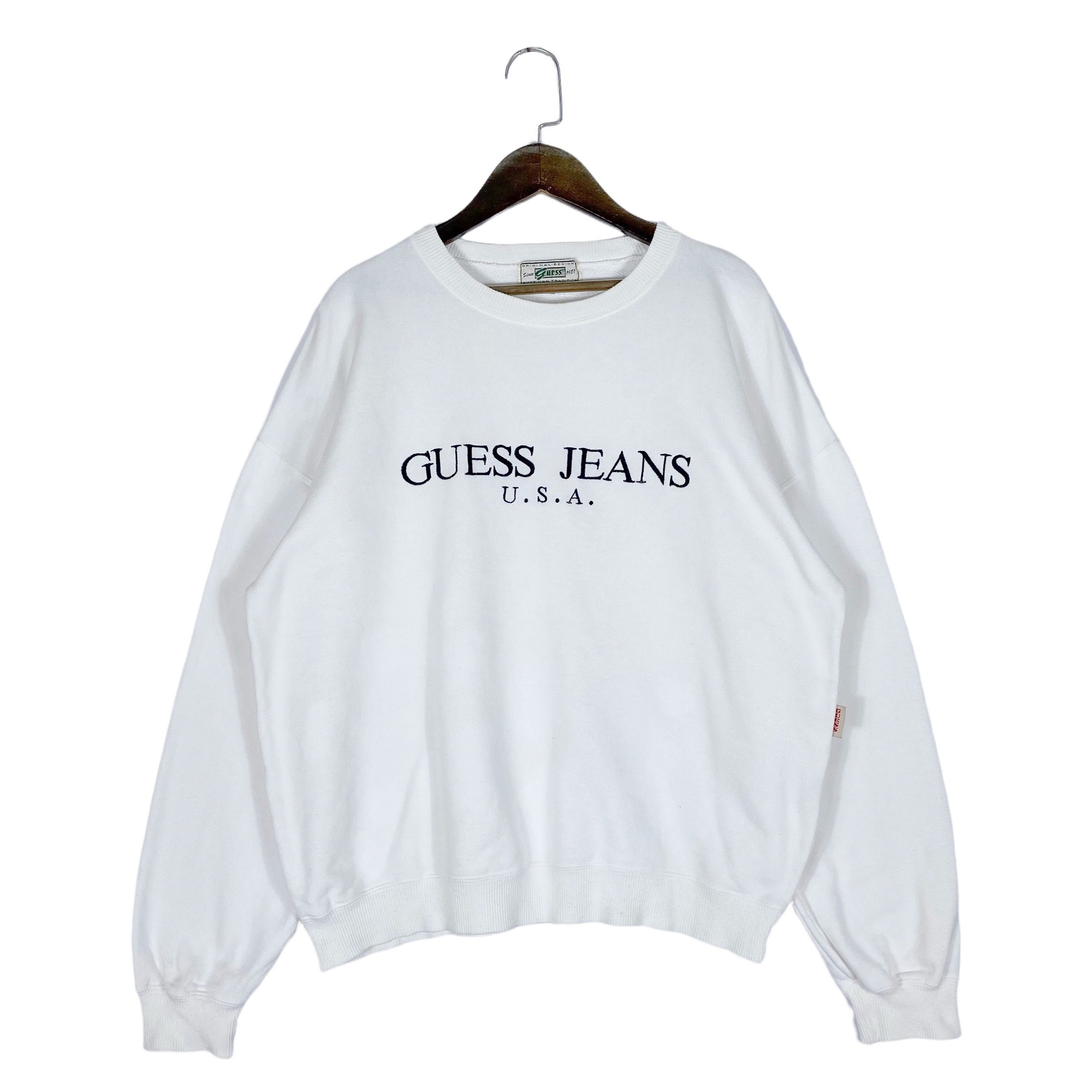 Vintage 90s Guess Jeans USA Sweatshirt Crewneck White - Etsy Denmark