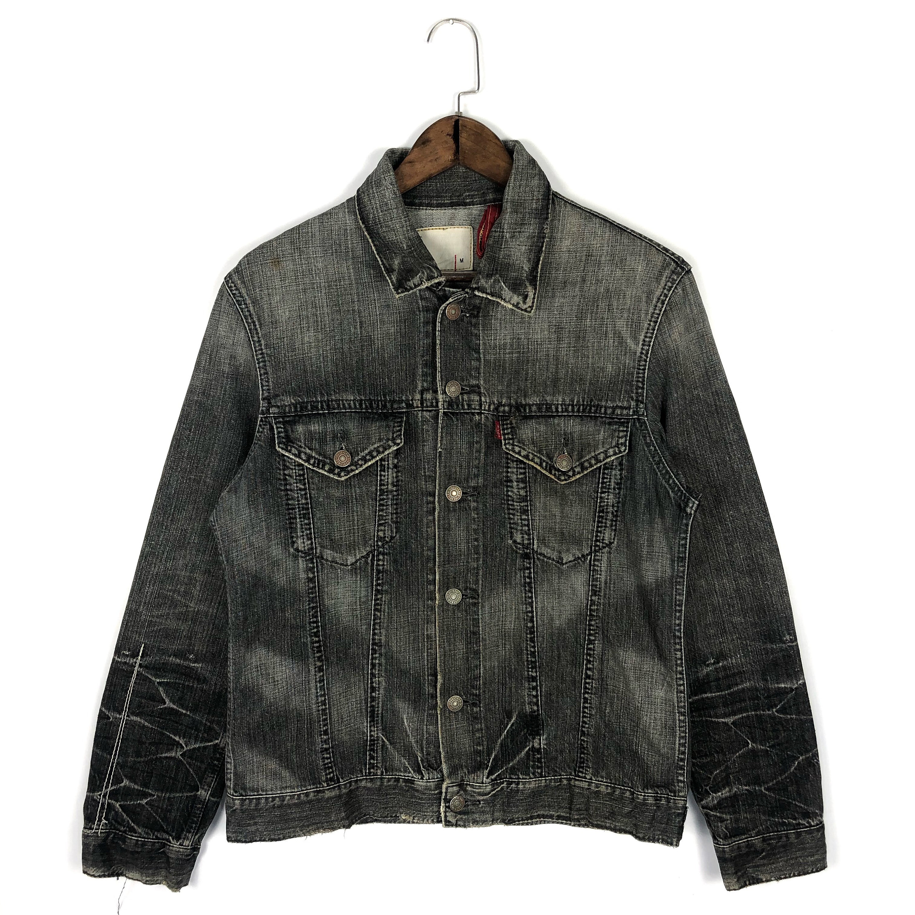 Vintage Levi's Redloop Denim Jacket Stone Wash Distrassed Vintage Levi's Redloop Denim Jacket Stone Wash Distrassed