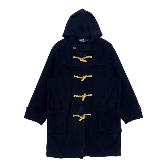 Vintage 90s Polo Ralph Lauren Duffle Coat Wool Navy Blue Vintage 90s Polo Ralph Lauren Duffle Coat Wool Navy Blue