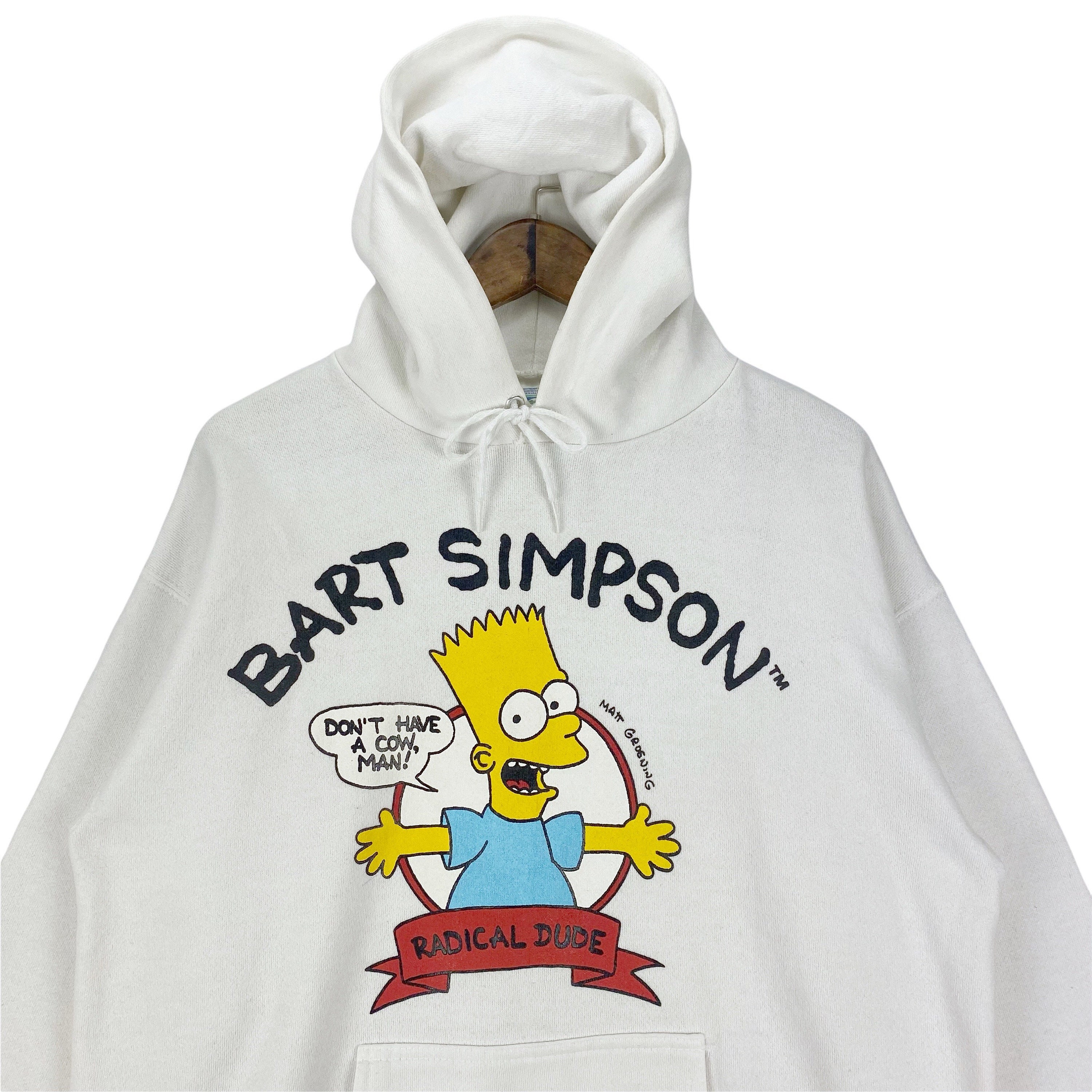 Vintage 80s Simpson Hoodie Sweater White Big Logo Made in - Etsy Hong