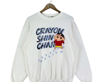 Stunning!! Vintage 90s Crayon Shin Chan Sweatshirt Crewneck Limited Pieces NFS Made In Japan Pullover Jumper Size M