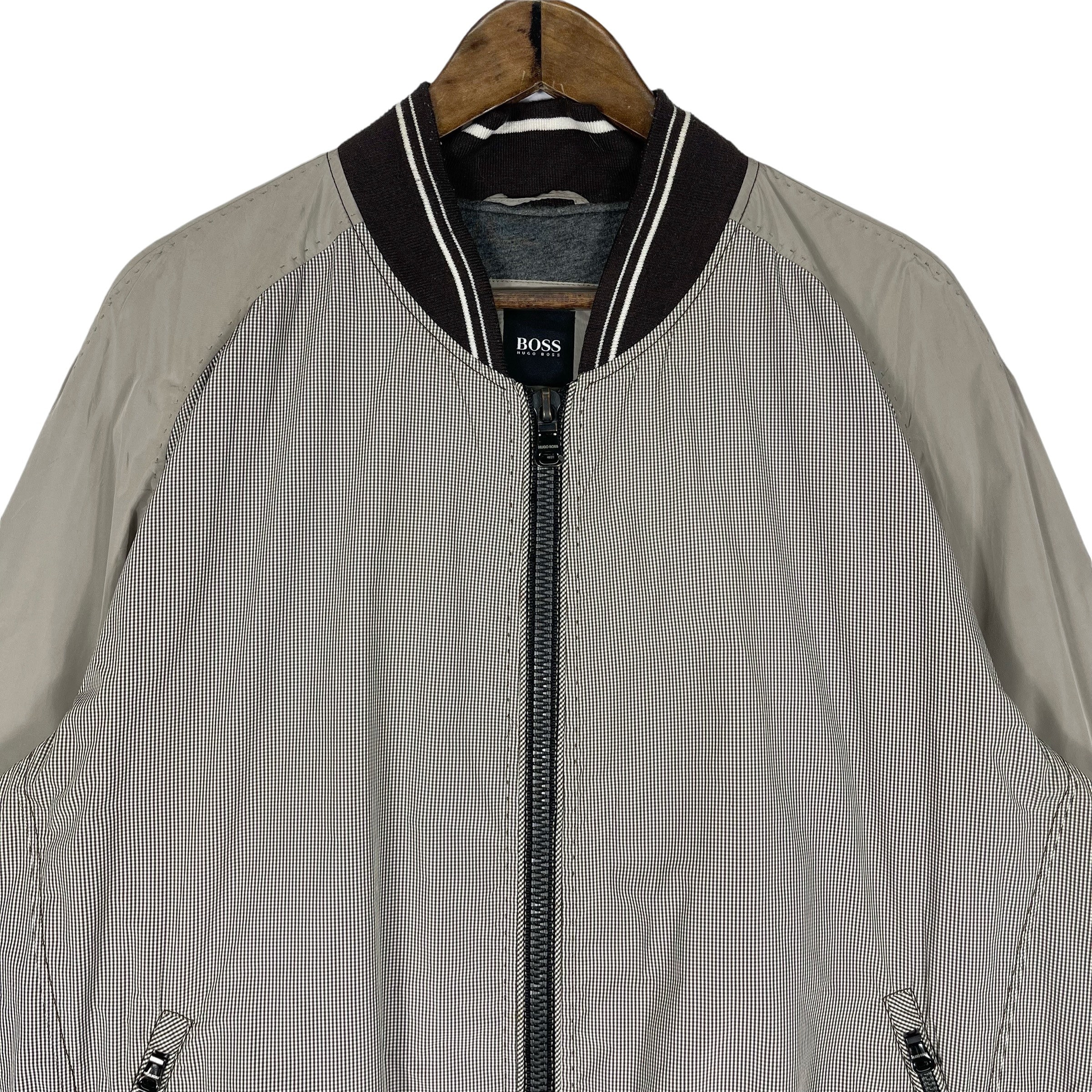 Vintage Boss by Hugo Boss Bomber Jacket Brown Made in China Vintage Boss by Hugo Boss Bomber Jacket Brown Made in China
