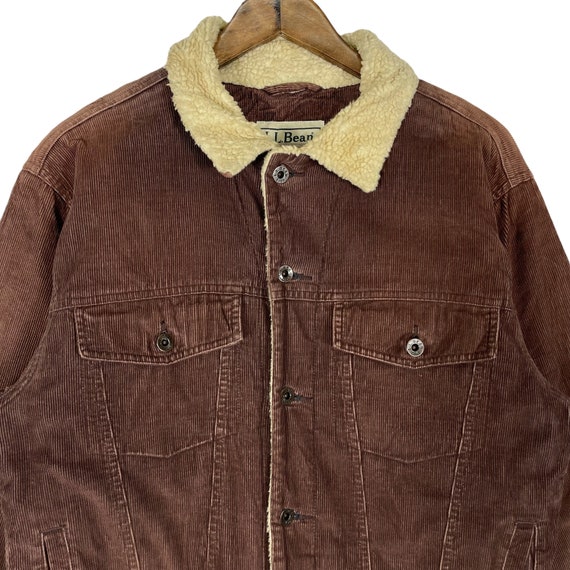 Vintage LL Bean Corduroy Trucker Jacket Fleece Lined … Gem