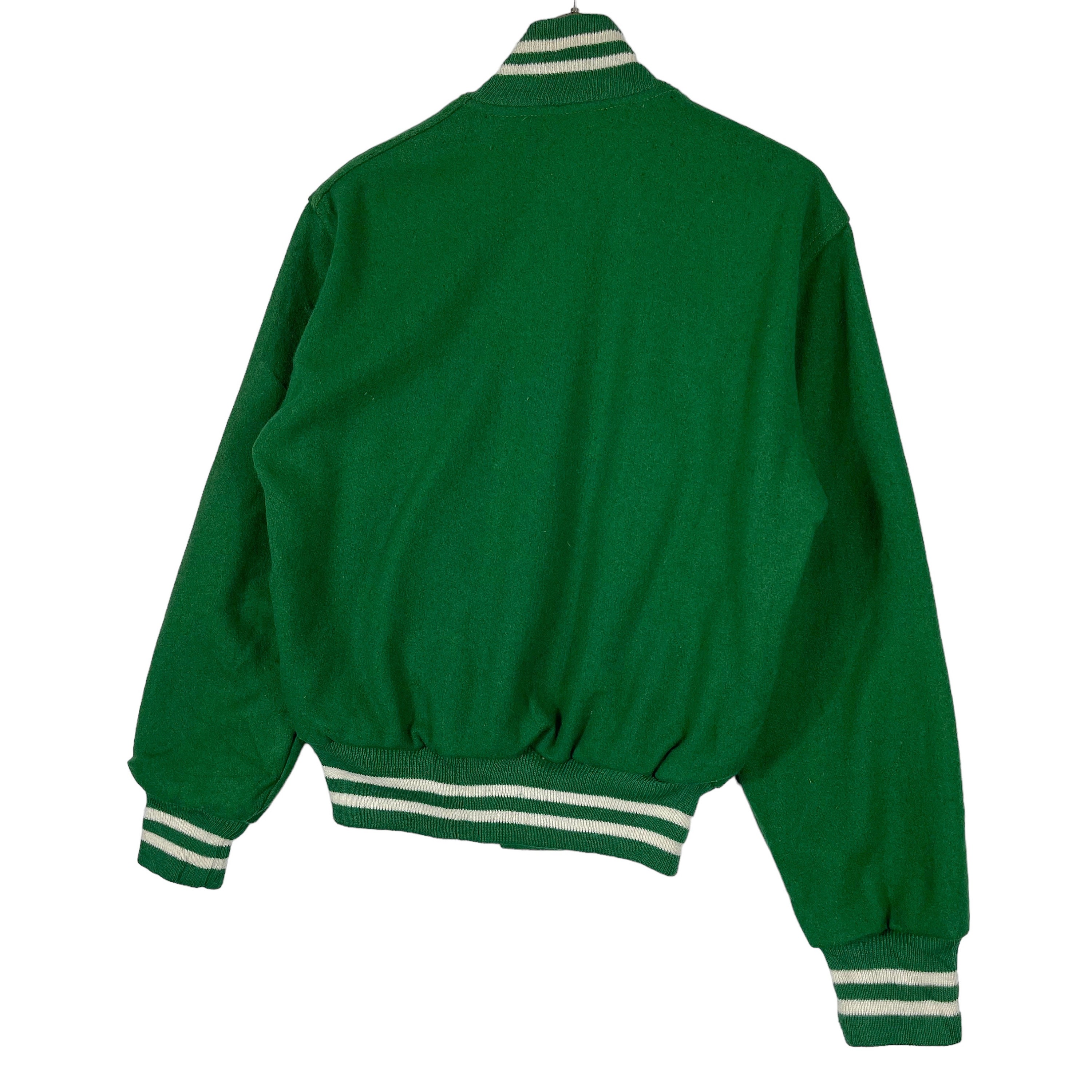 Vintage 80/90s Varsity Jacket Plain Green Made in USA Snap Vintage 80/90s Varsity Jacket Plain Green Made in USA Snap