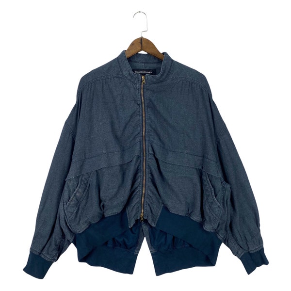 Vintage Issey Miyake Mercibeaucoup Zip Up Jacket Blue Navy Cotton Bomber Style Jacket Size XL