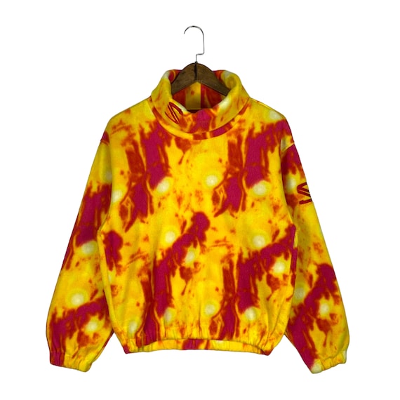 Buy Vintage 90s Salomon High Neck Fleece Sweater Acid Yellow