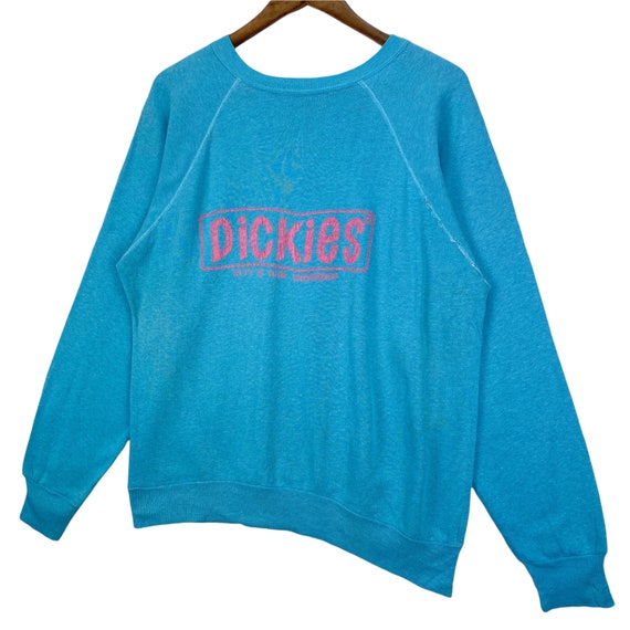 Sick Vintage!! 70s Dickies Crewneck Sweatshirt Bl… - image 3