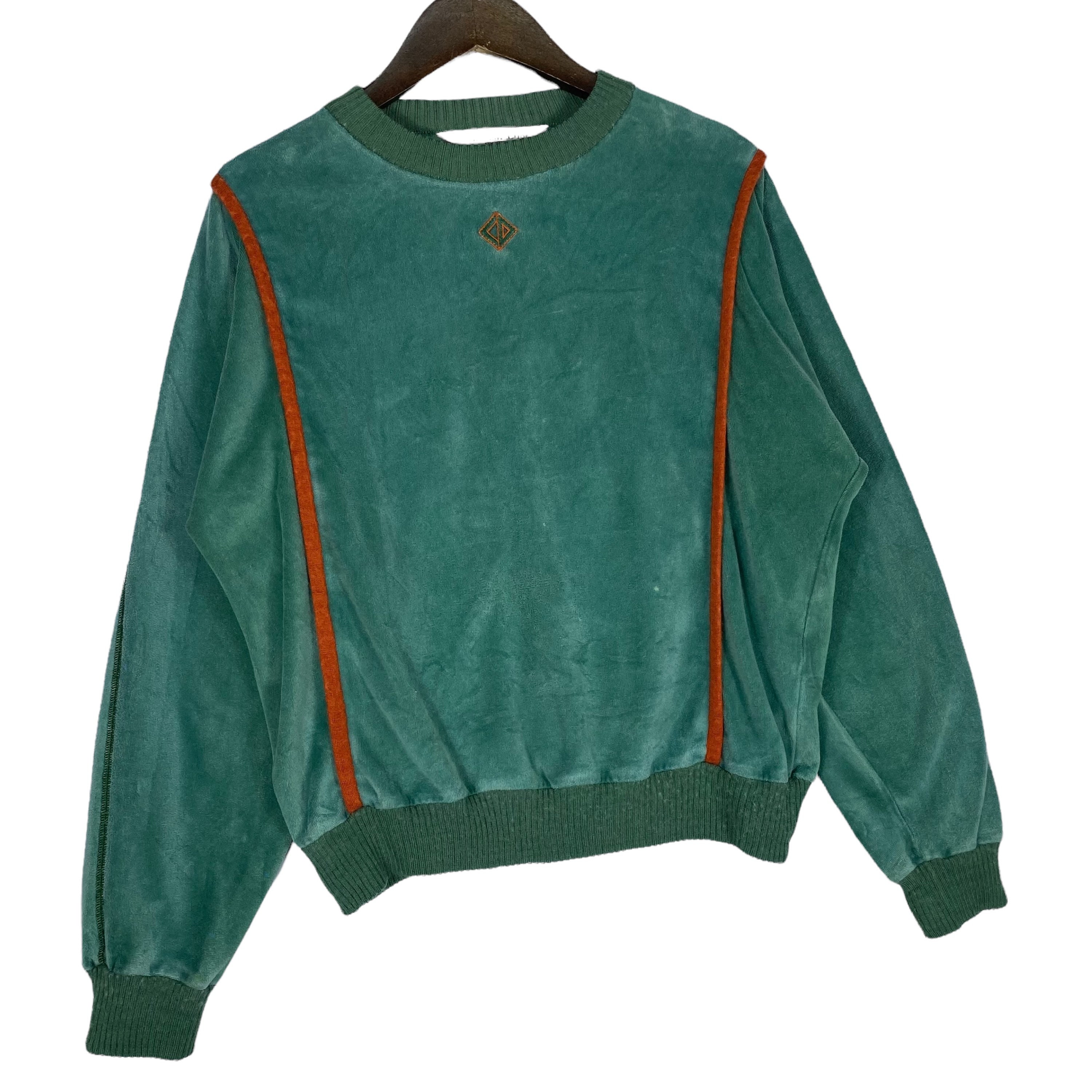 Vintage 90s Christian Dior Sport Velvet Green Sweatshirt Vintage 90s Christian Dior Sport Velvet Green Sweatshirt