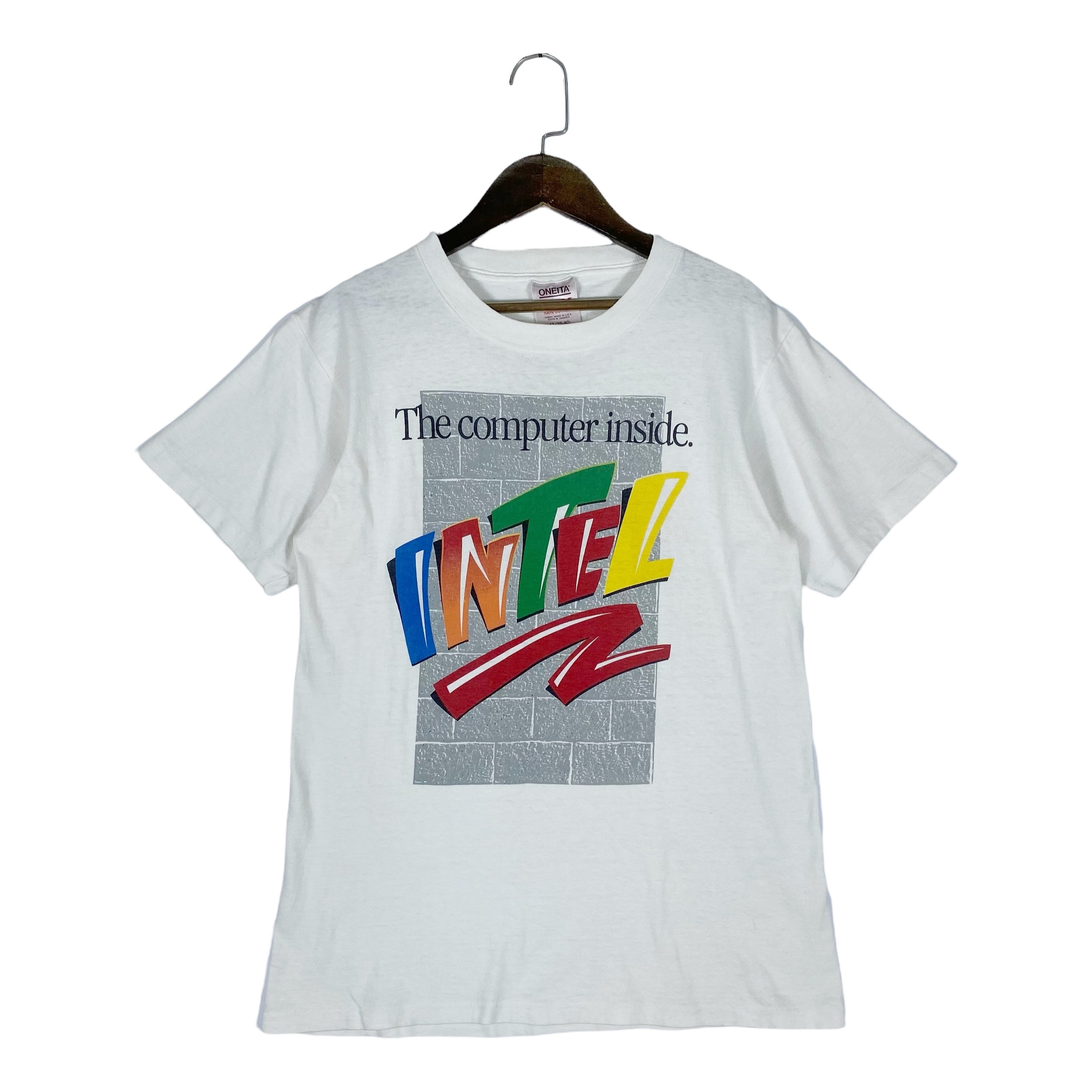 Vintage 90s Intel Computer Processor T Shirt Shortsleeve Vintage 90s Intel Computer Processor T Shirt Shortsleeve