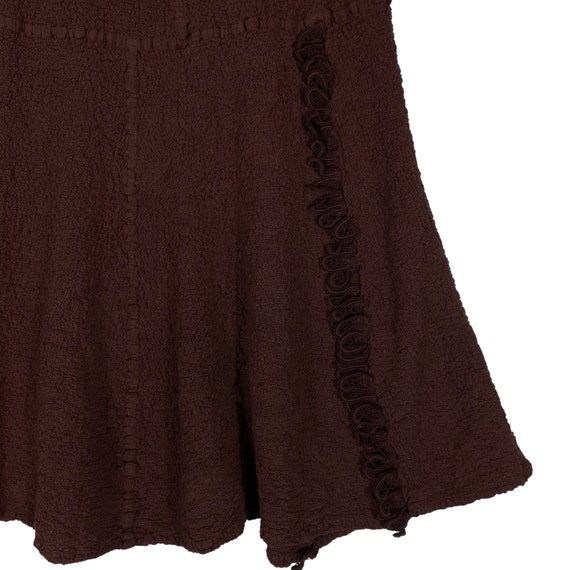 Vintage Issey Miyake Cauliflower Midi Skirt Brown… - image 7