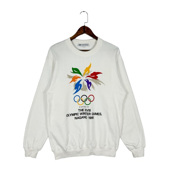 Vintage 90s Olympic Nagano 1998 Crewneck Sweatshirt W… - Gem