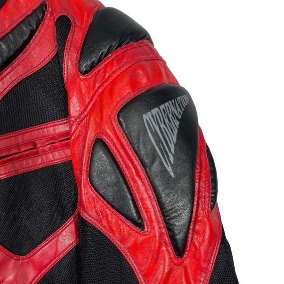 Vintage 90s Kadoya Cybernation Padded PVC Leather Biker Jacket 