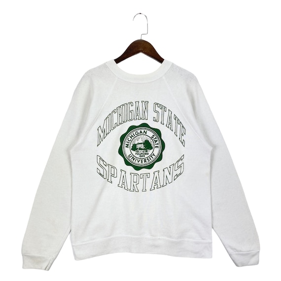 Kleding Gender-neutrale kleding volwassenen Hoodies & Sweatshirts Sweatshirts Vintage jaren 80 MSU Michigan State University crewneck sweatshirt trui trui pullover 