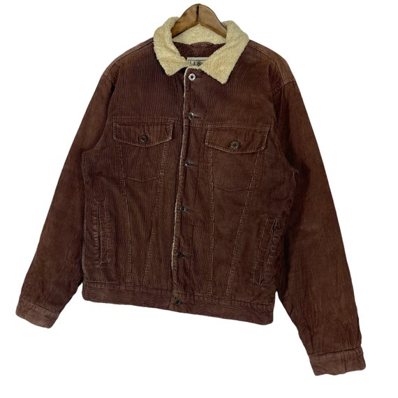 Vintage LL Bean Corduroy Trucker Jacket Fleece Lined … Gem