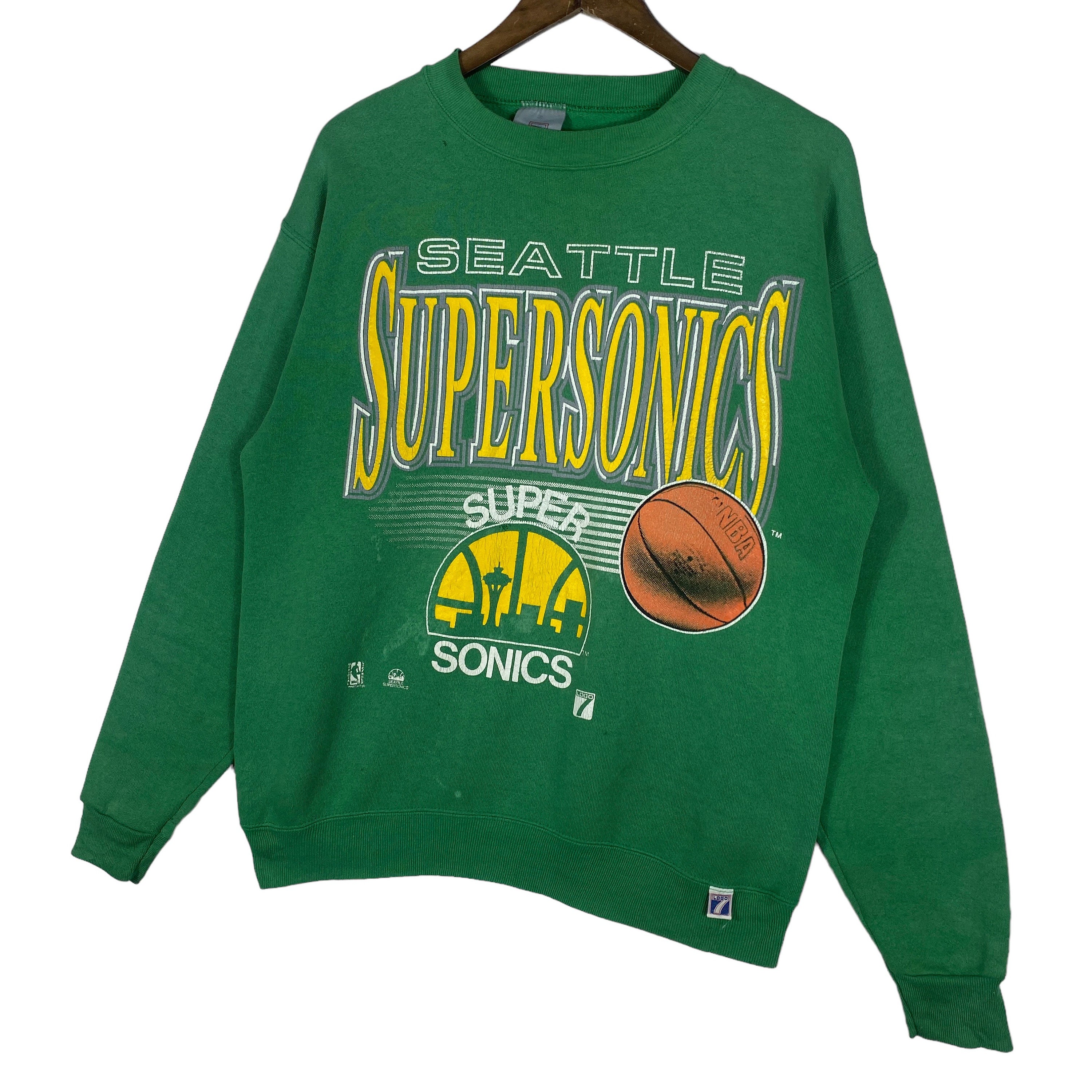 Vintage 90s Seattle Supersonics NBA Crewneck Sweatshirt Made in USA Logo 7  Pullover Jumper Size M - Etsy