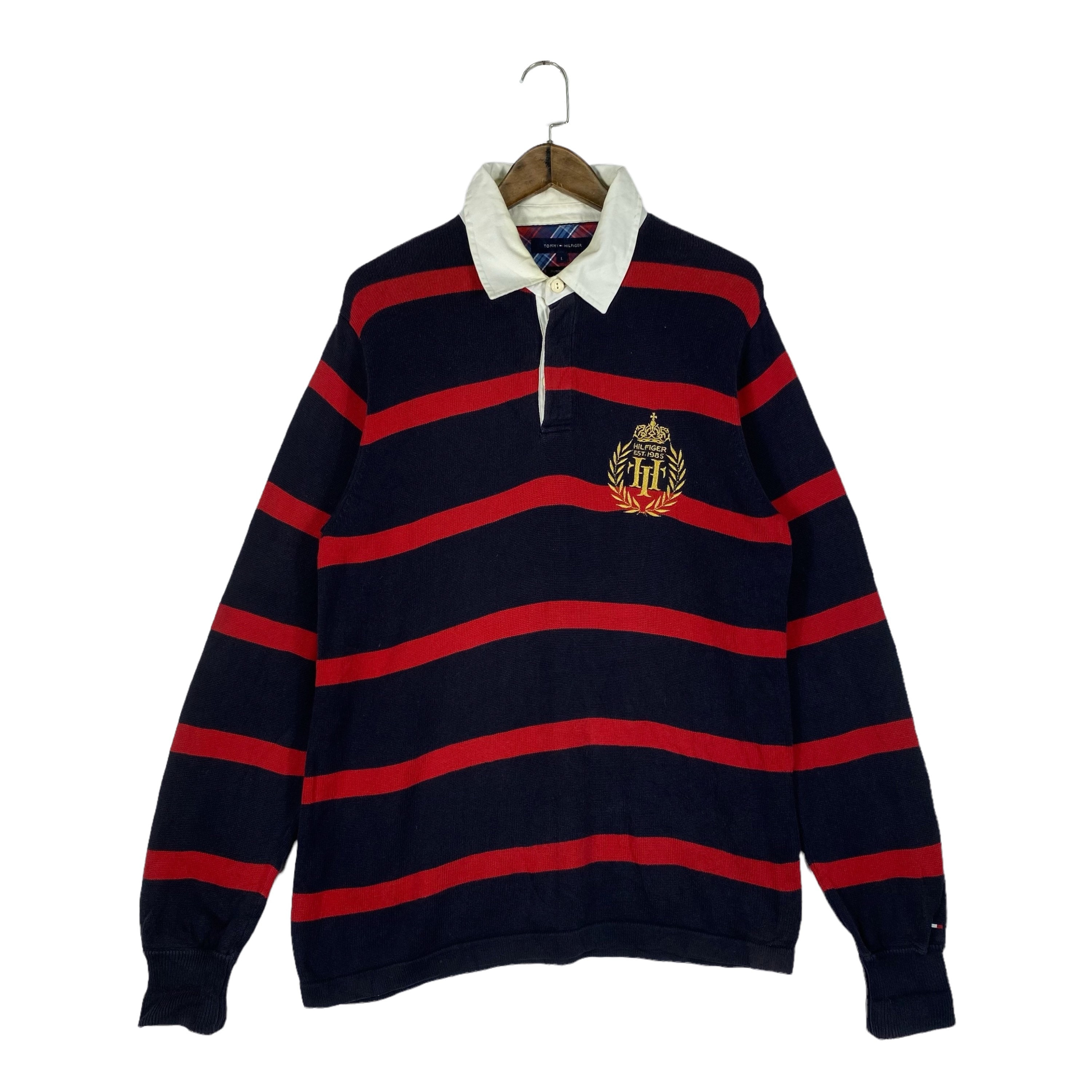 Stol mekanisme afsked Vintage Tommy Hilfiger Stripes Rugby Shirt Polo Made in China - Etsy Sweden