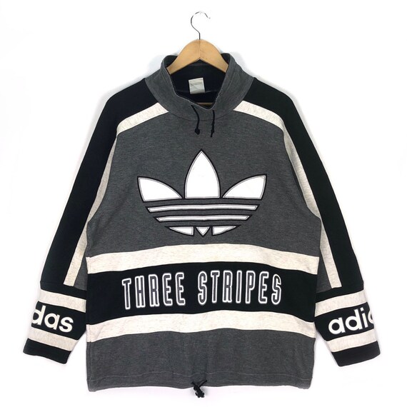 adidas 3 stripes turtleneck sweatshirt