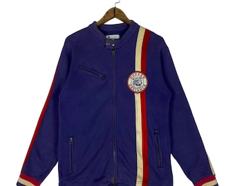 Vintage Duffer Of St. George Full Zip Biker Sweat Jacket Made In Japan Pullover Size L