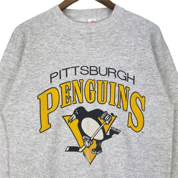 adidas Penguins Vintage Crew Sweatshirt - Grey, Men's Hockey