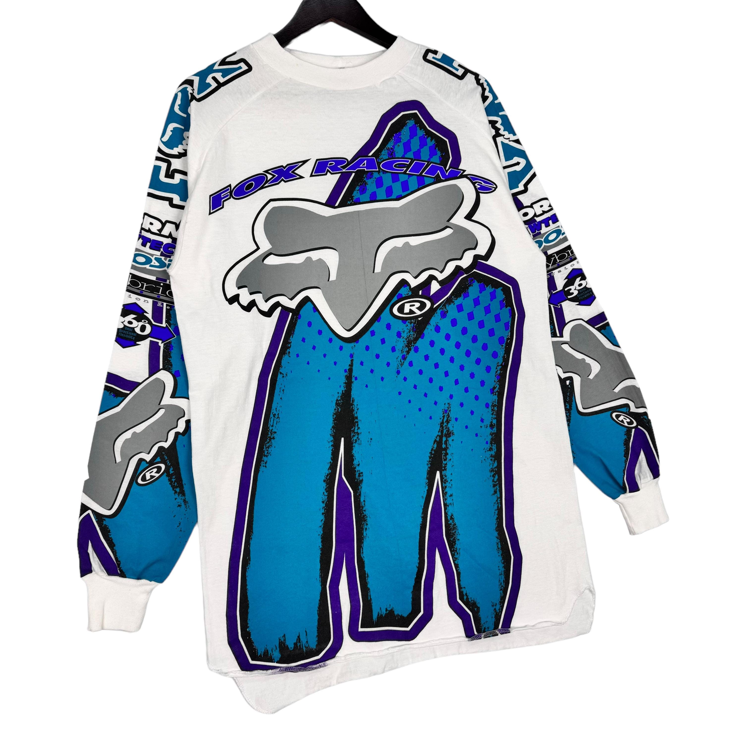 Vintage 90s Fox Racing Long Sleeve T Shirt Motocross All Vintage 90s Fox Racing Long Sleeve T Shirt Motocross All