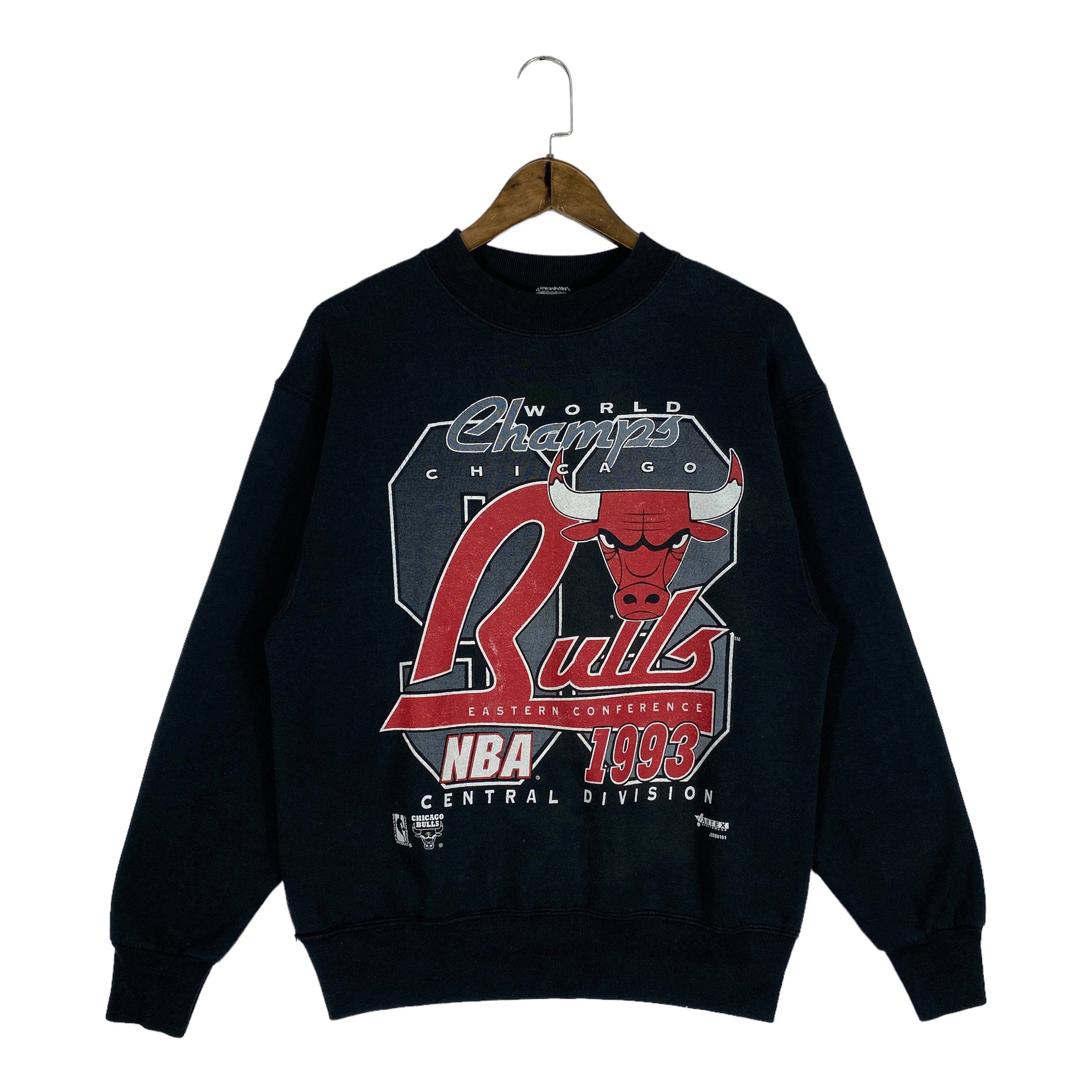 Vintage 90s Chicago Bulls Ringer Vneck Sweatshirt Big Logo 