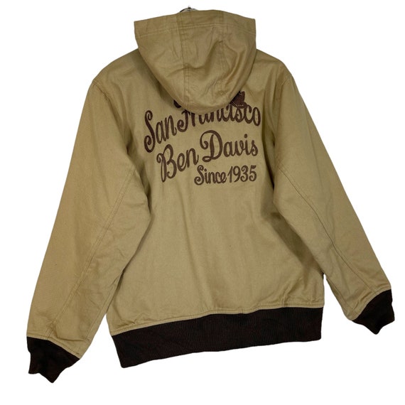 Vintage Ben Davis Full Zip Hoodie Jacket Canvas Brown… Gem