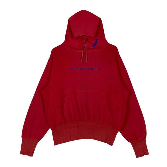 Vintage Jamiroquai Japan Promo Not For Sale Hoodie Sweater Red Pullover Jumper Size M